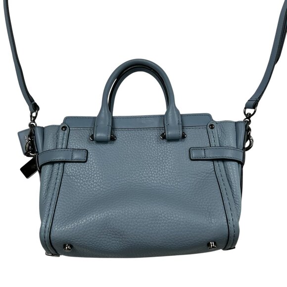 Coach NWOT Swagger Top Handle Crossbody Pebbled Leather Cloud Blue - Picture 4 of 16